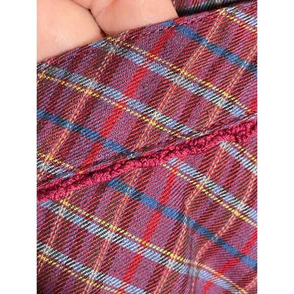 Vintage 70s Levi's Plaid Button Up Shirt Levi Strauss & Co Embroidered Women's 8 - Picture 11 of 13